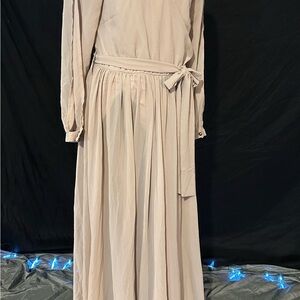 Joyfolie Cream Long Sleeve Dress